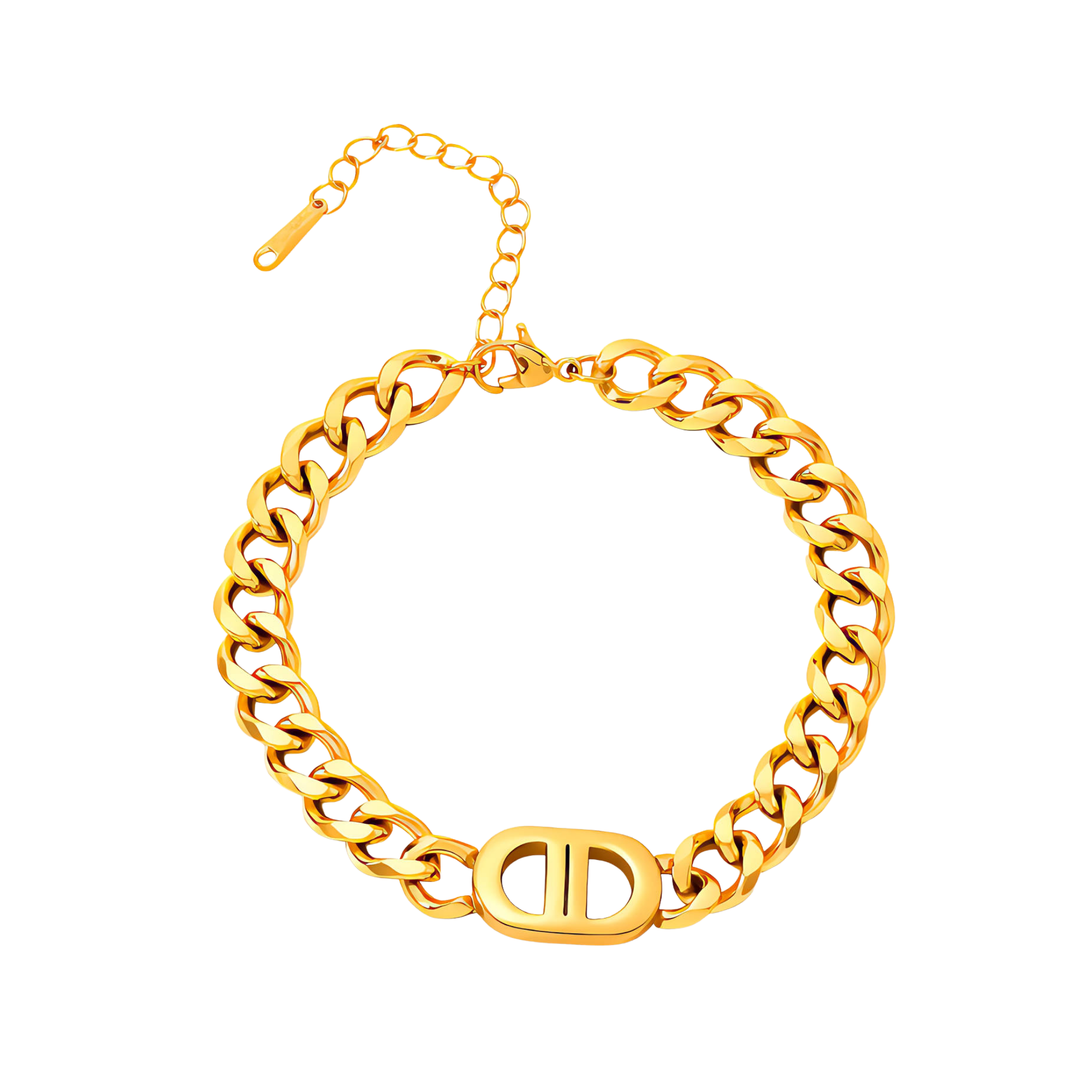 Golden Link Jewellery Set – 18K PVD Gold Plated Stainless Steel