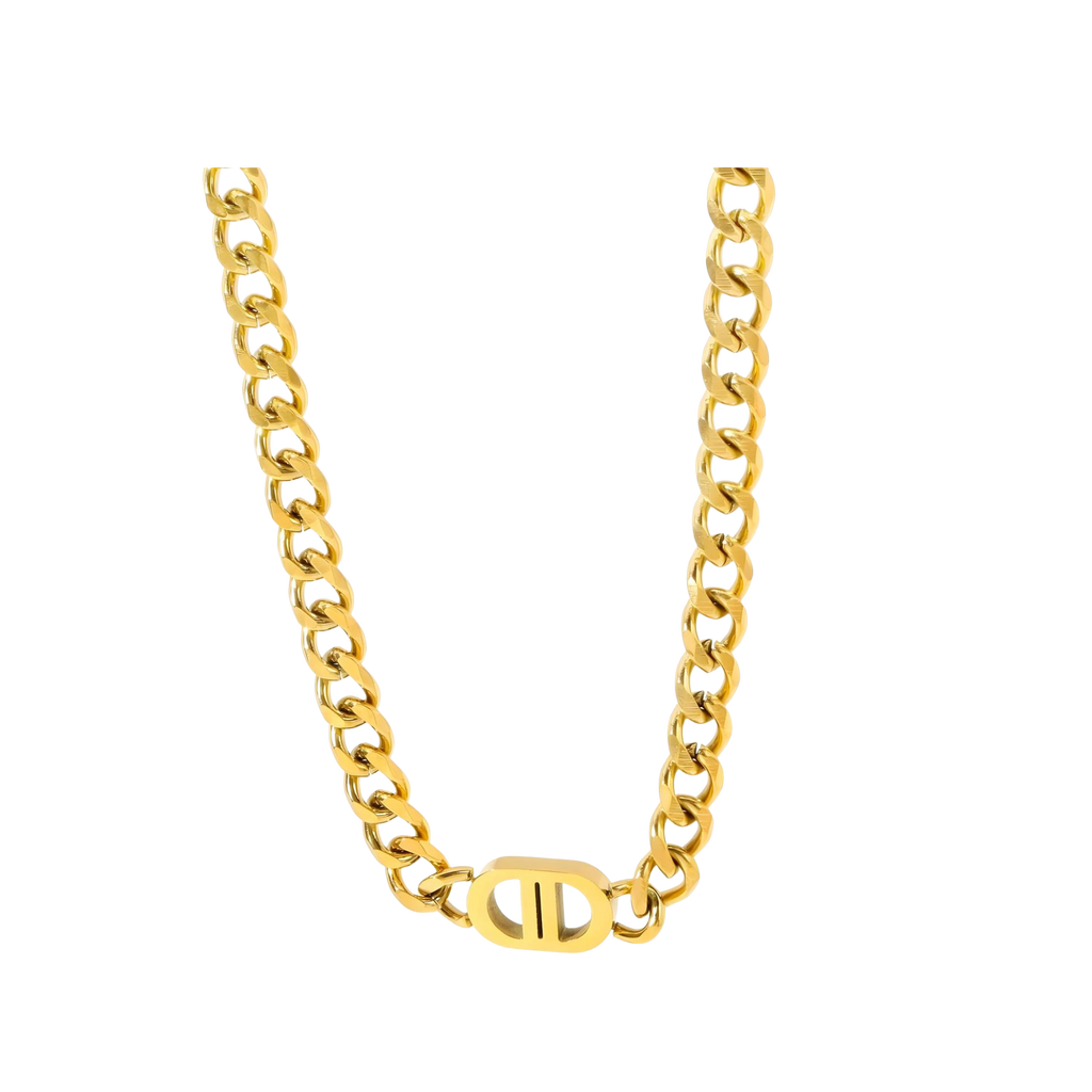 Golden Link Jewellery Set – 18K PVD Gold Plated Stainless Steel
