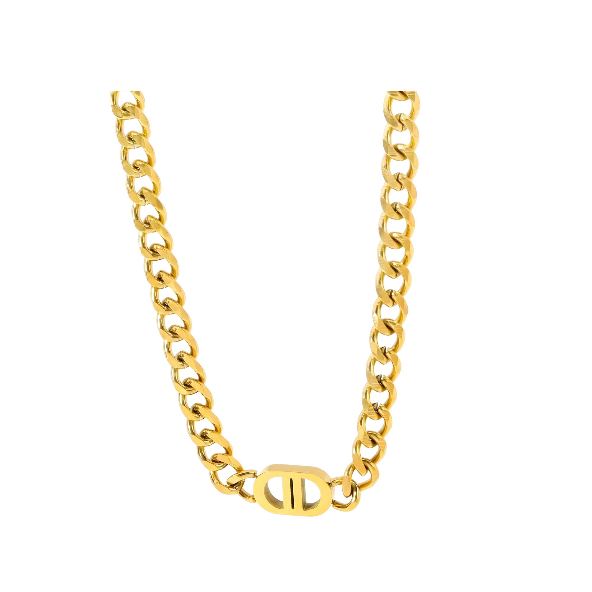 Golden Link Jewellery Set – 18K PVD Gold Plated Stainless Steel