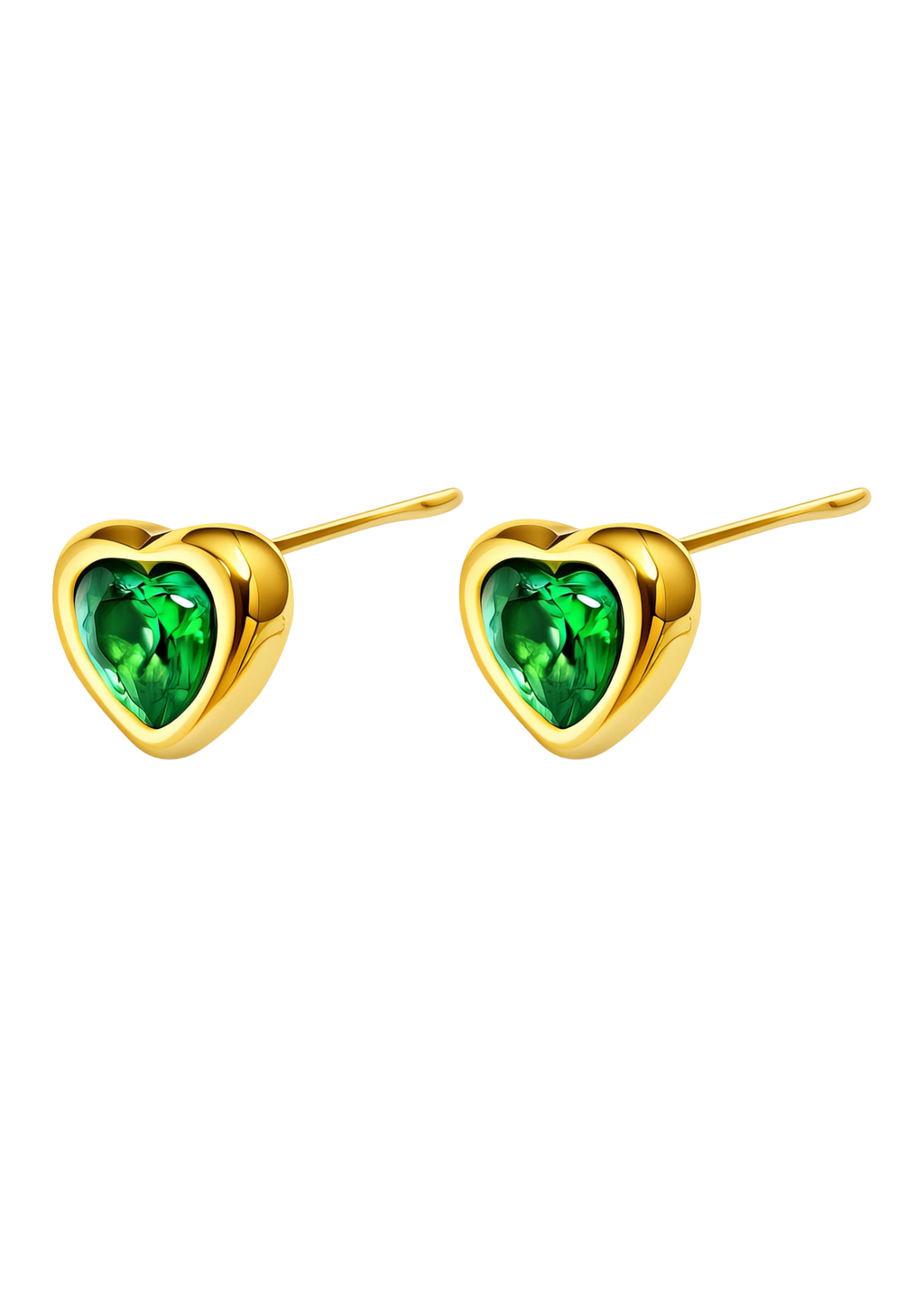 Emerald Heart Jewellery Set – 18K PVD Gold Plated Stainless Steel
