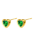 Emerald Heart Jewellery Set – 18K PVD Gold Plated Stainless Steel