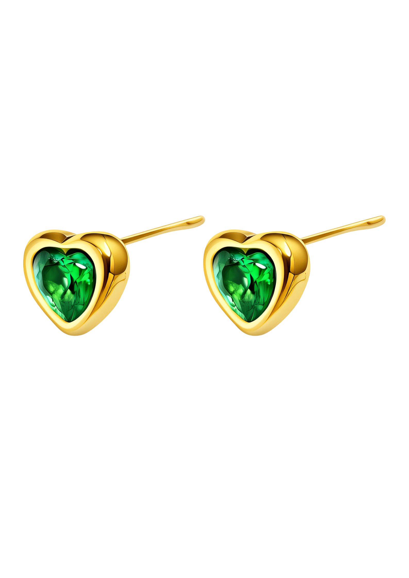 Emerald Heart Jewellery Set – 18K PVD Gold Plated Stainless Steel