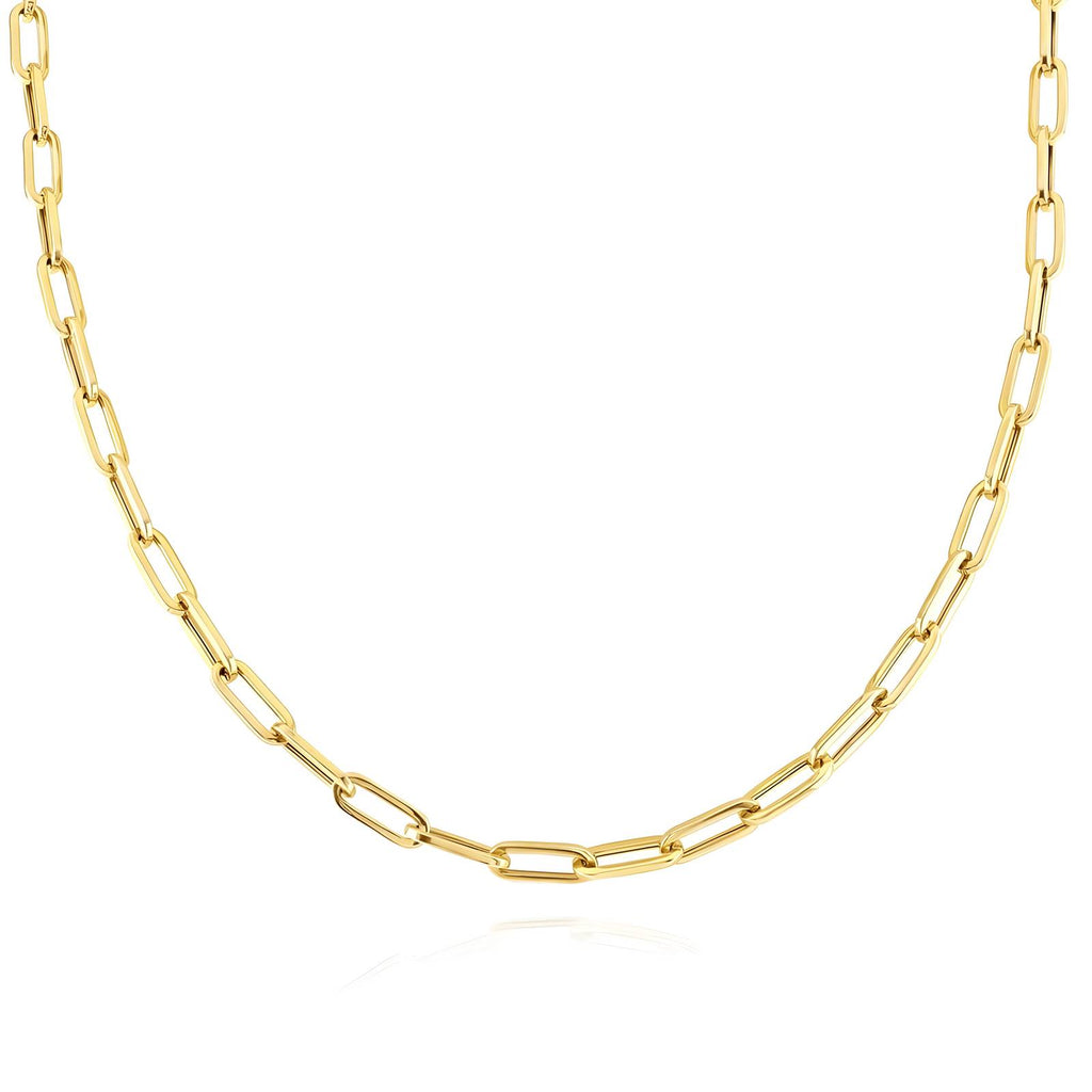 18k Gold plated steel Paperclip Chain Stainless Steel Necklace