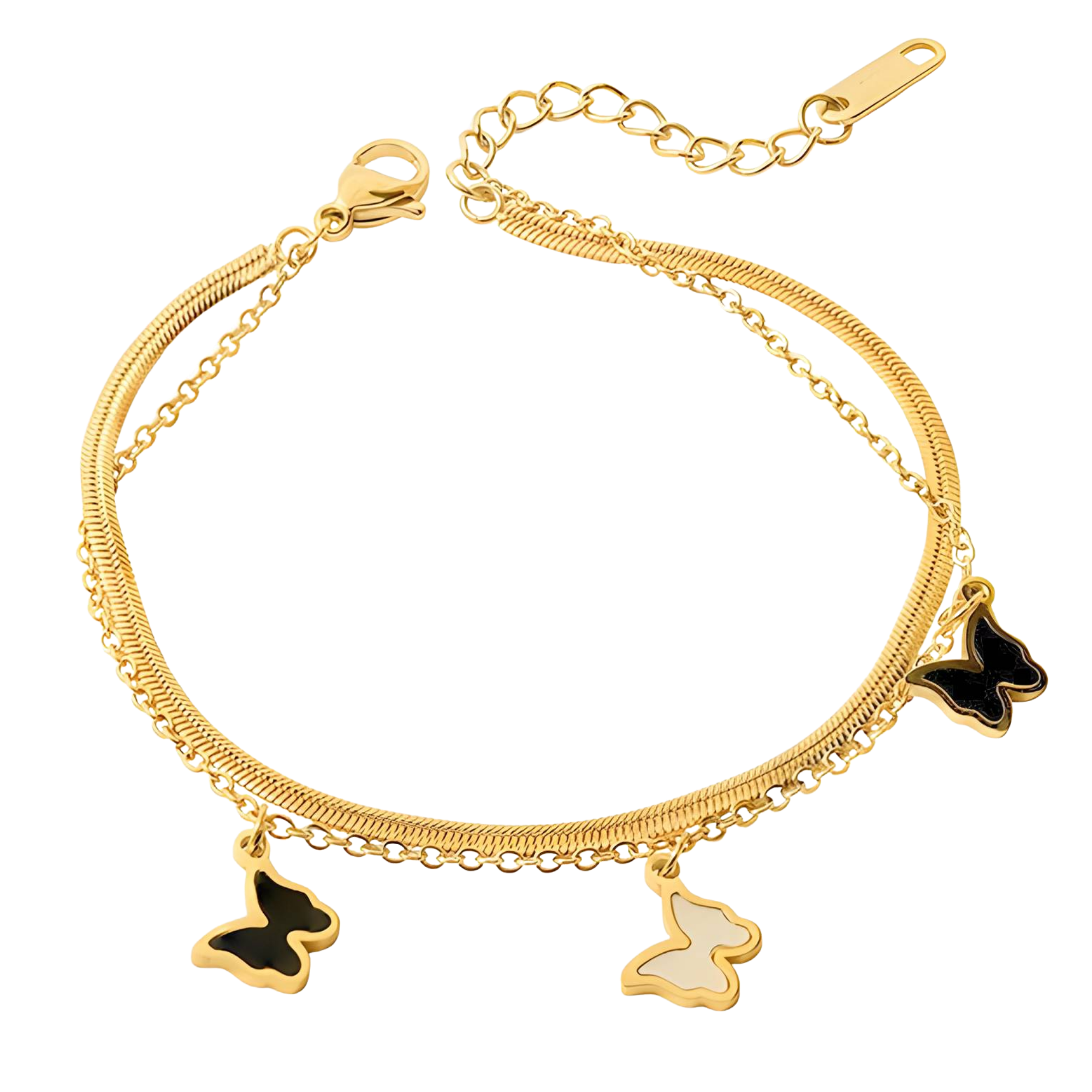 Butterfly Charm Bracelet – 18K Gold-Plated Waterproof Jewellery