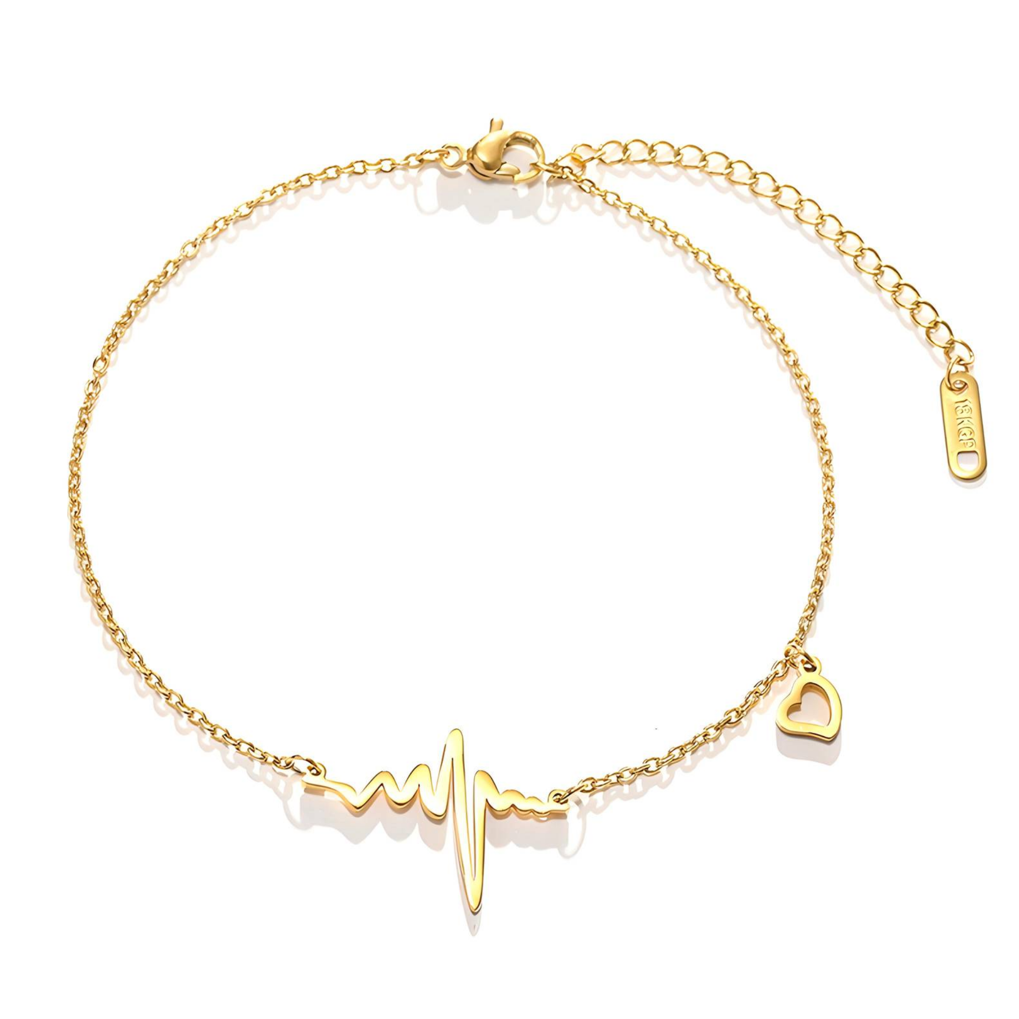 Gold Heartbeat Bracelet – 18K PVD Gold Plated Stainless Steel