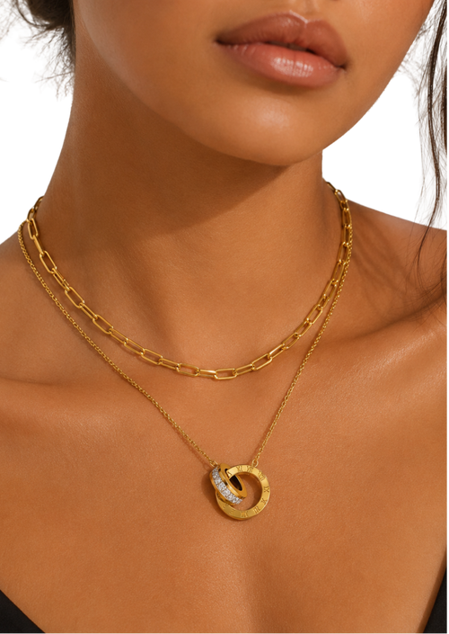 18k Gold plated steel Paperclip Chain Stainless Steel Necklace