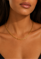 18k Gold plated steel Paperclip Chain Stainless Steel Necklace