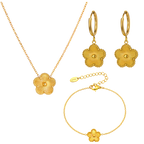 Golden Fleur Jewellery Set – 18K PVD Gold Plated Stainless Steel