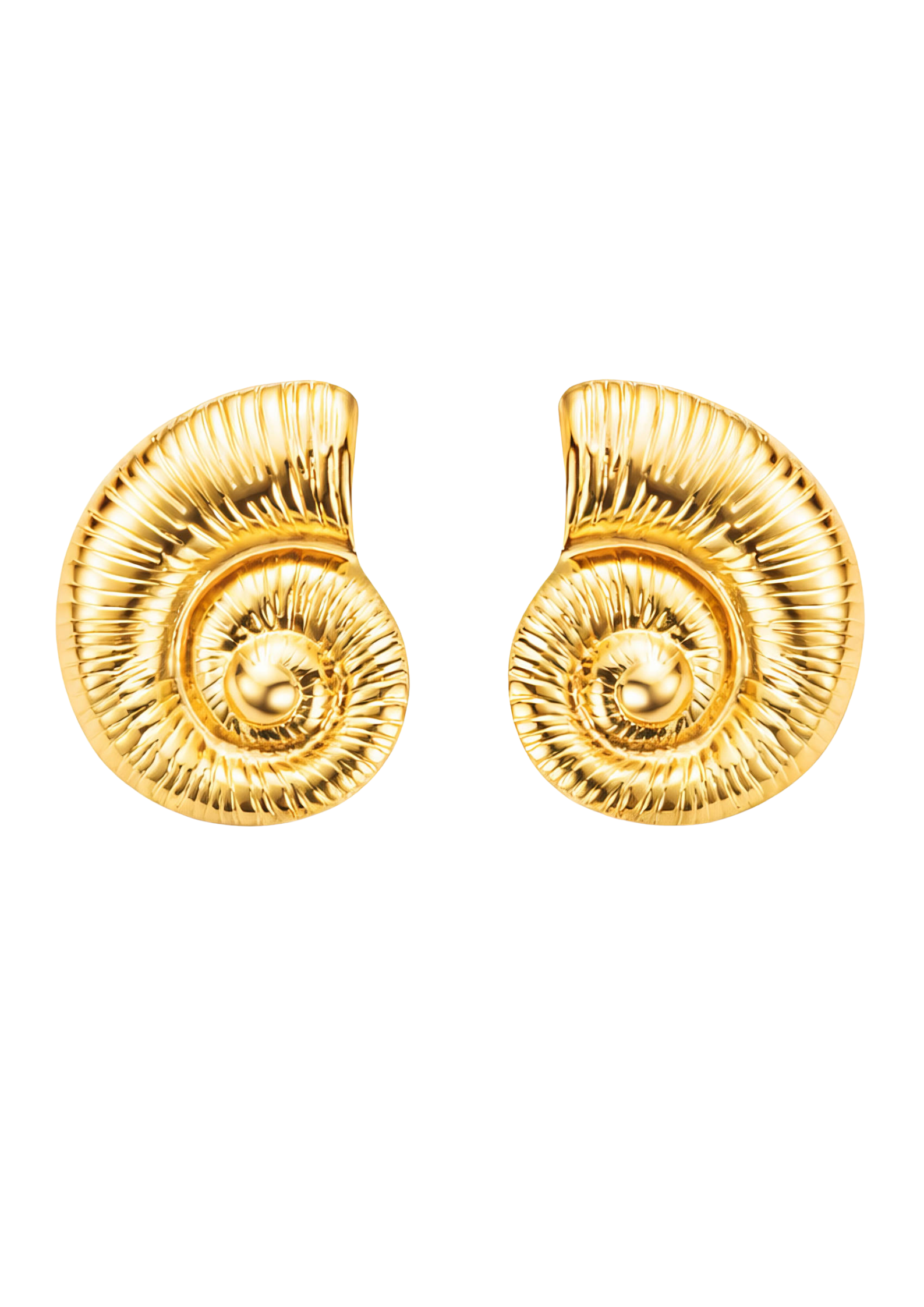 Golden Spiral Stud Earrings – 18K PVD Gold Plated Stainless Steel