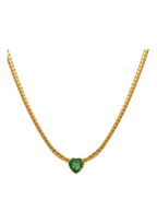 Emerald Heart Jewellery Set – 18K PVD Gold Plated Stainless Steel