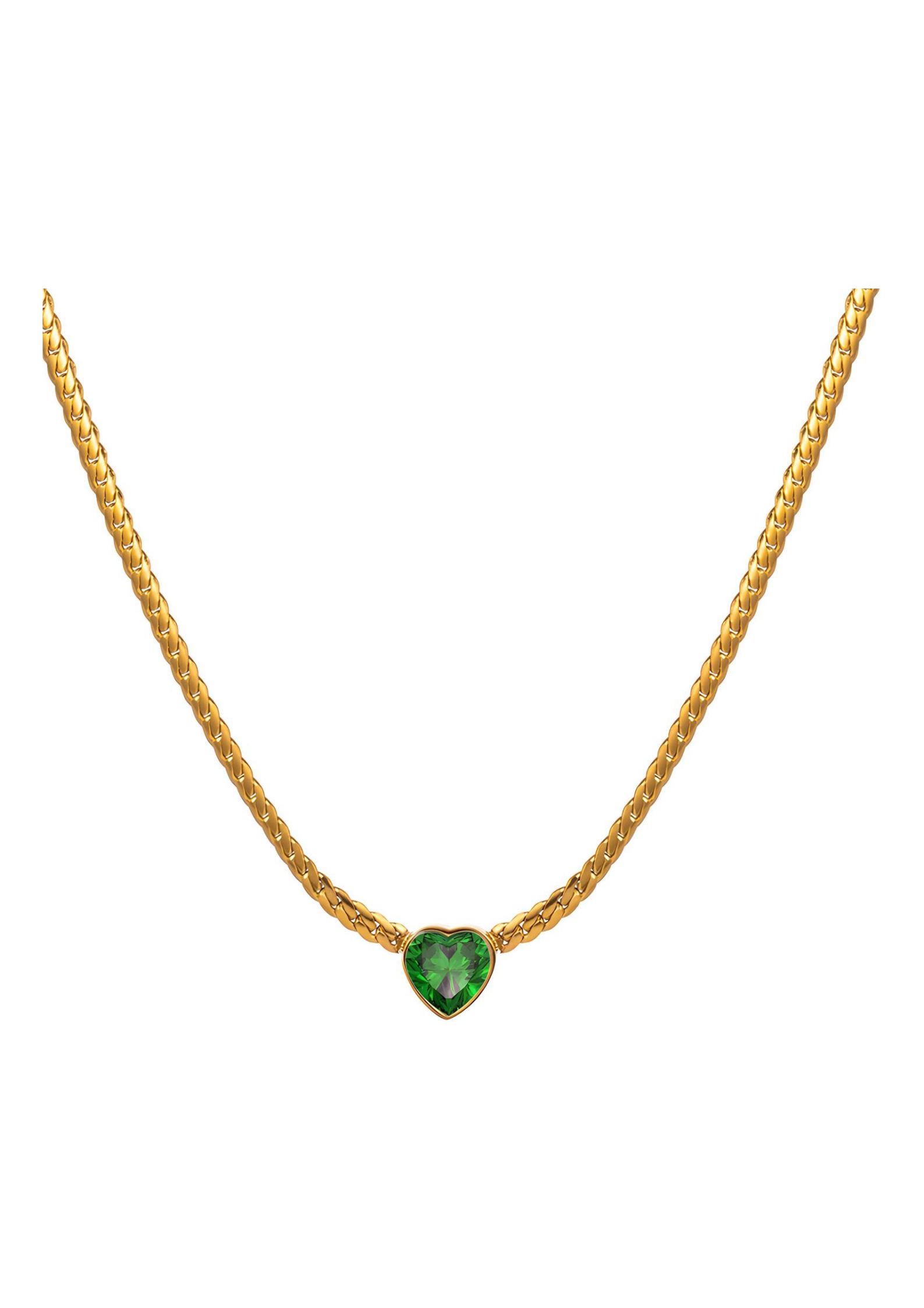 Emerald Heart Jewellery Set – 18K PVD Gold Plated Stainless Steel